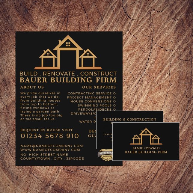 House Logo, Building Firm, Builders Business Card (Creator Uploaded)