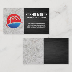 House Logo Concrete Black Texture Appointment Card