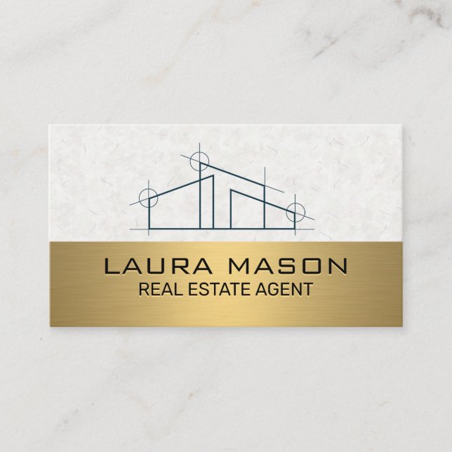 House Logo | Gold Metallic  Business Card (Front)