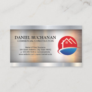 House Logo   Metallic Industrial  Business Card
