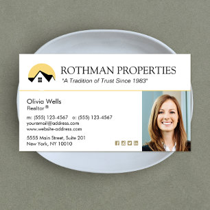 House Logo Real Estate Agent  Add Photo Business B Card