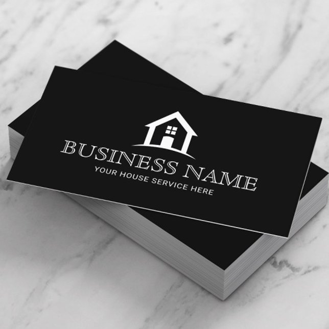 House Logo Real Estate Realtor House Cleaning Business Card (Creator Uploaded)