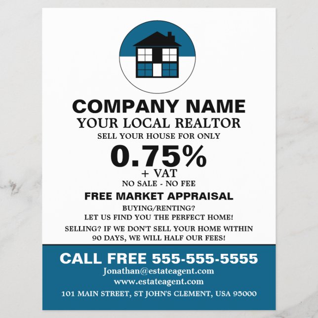 House Logo, Realtor, Estate Agent Advertising Flyer (Front)