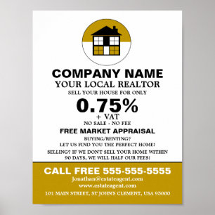 House Logo, Realtor, Estate Agent Advertising Poster