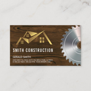 House Logo   Wood and Saw Business Card