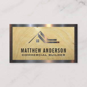 House Logo   Wood Metal Trim Business Card
