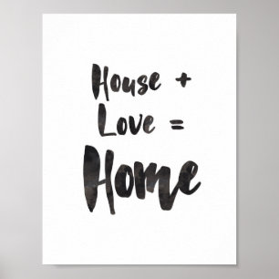 House + Love = Home Art Print