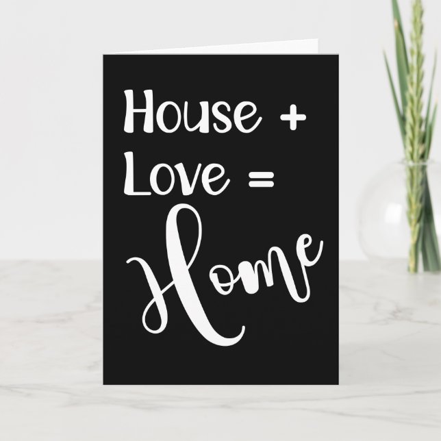 house + love = home real estate agent open house   thank you card (Front)