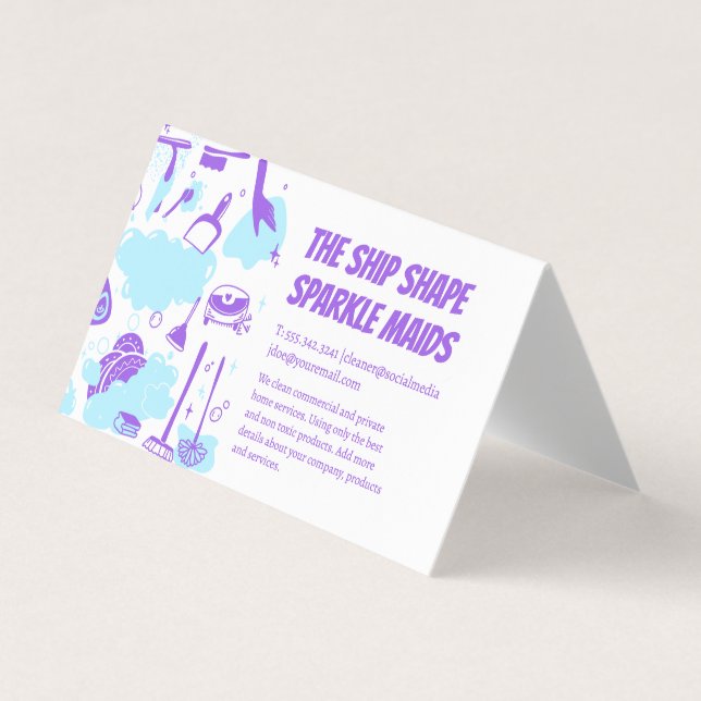 House Maid Cleaning Service and Supplies Business Card (Front)