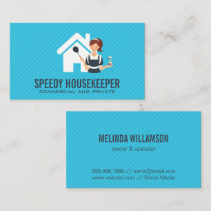 House Maid Dusting and Cleaning Business Card