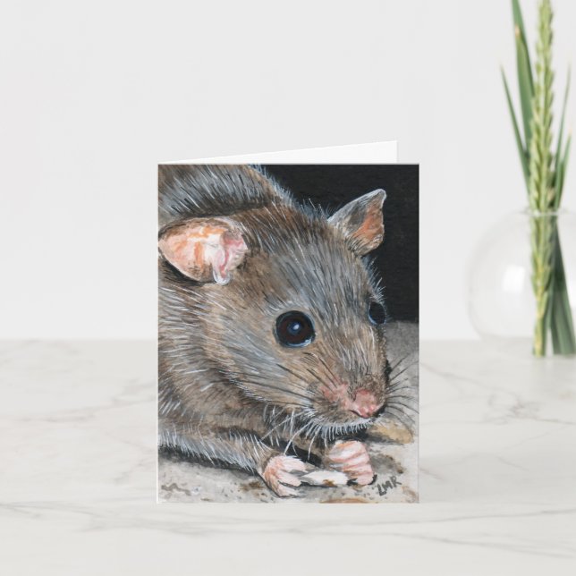 House Mouse Painting Note Card (Front)