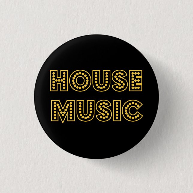 HOUSE MUSIC 3 CM ROUND BADGE (Front)