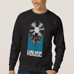 House Music Dj Vinyl Record Music Equalizer Skul Sweatshirt