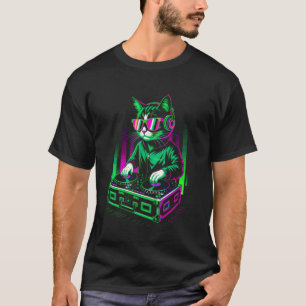House Music Festival Cat DJ Techno Rave EDM Kitty T-Shirt
