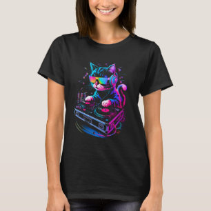 House Music Festival Cat DJ Techno Rave EDM Kitty T-Shirt