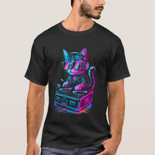 House Music Festival Cat DJ Techno Rave EDM Kitty T-Shirt