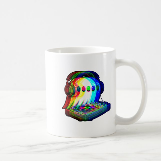 House Music Ghost Dj Optical Illusion Edm Hallowee Coffee Mug (Right)