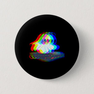 House Music Ghost Halloween Techno Rave Halloween 6 Cm Round Badge