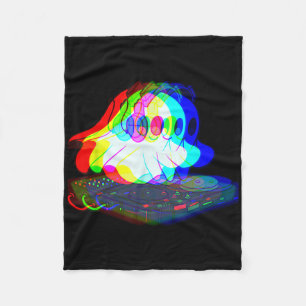 House Music Ghost Halloween Techno Rave Halloween Fleece Blanket