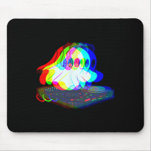 House Music Ghost Halloween Techno Rave Halloween Mouse Pad