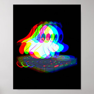 House Music Ghost Halloween Techno Rave Halloween Poster