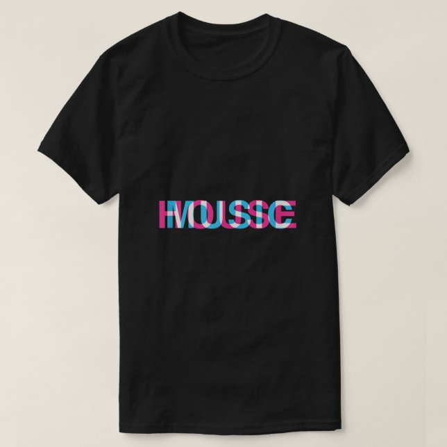 House Music Glitch Optical Illusion  EDM Rave DJ T T-Shirt (Design Front)