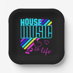 House Music Paper Plate