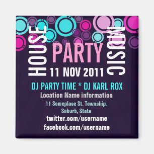 House Music Party Event Promotional  Magnet
