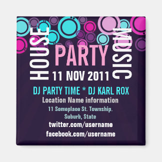 House Music Party Event Promotional Magnet