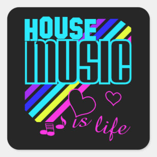 House Music Square Sticker