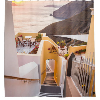 HOUSE NEAR BODY OF WATER SHOWER CURTAIN