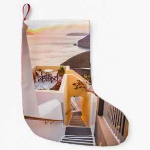 HOUSE NEAR BODY OF WATER SMALL CHRISTMAS STOCKING