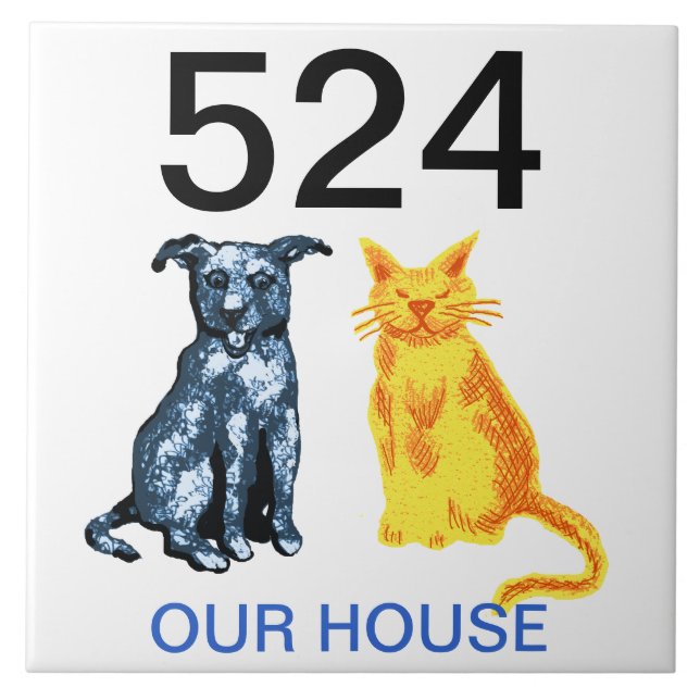 house number ceramic tile (Front)