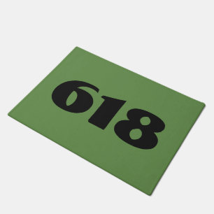 House number door mat - green