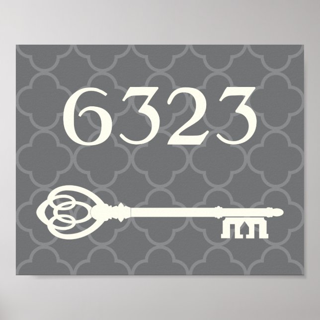 House Number Quatrefoil Housewarming Gift Poster (Front)
