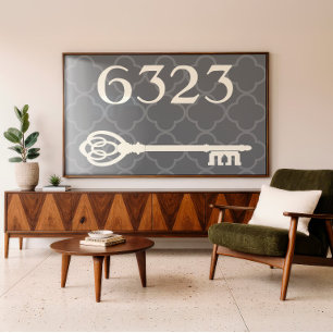House Number Quatrefoil Housewarming Gift Poster