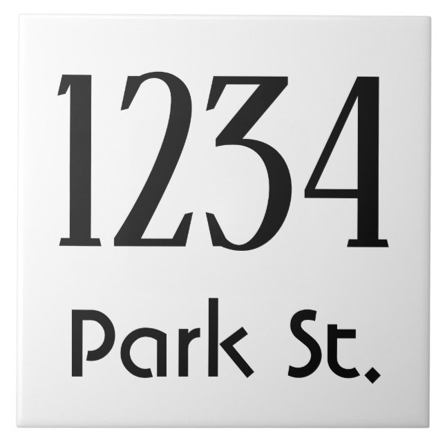 House Number with Street Ceramic Tile (Front)