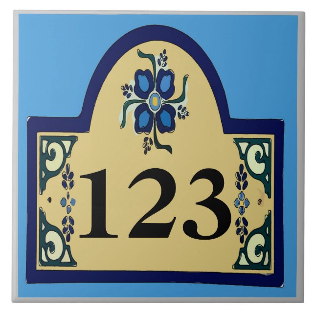 House Numbers, Personalise,edit numbers Ceramic Tile (Front)