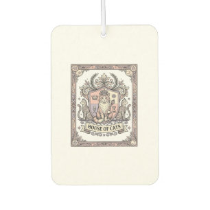 House Of Cats Cat Heraldry Coat of Arms Vintage Car Air Freshener