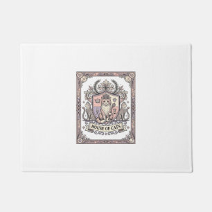 House Of Cats Cat Heraldry Coat of Arms Vintage Doormat