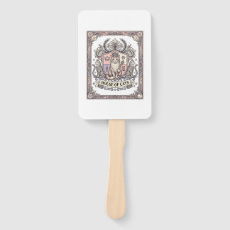 House Of Cats Cat Heraldry Coat of Arms Vintage Hand Fan