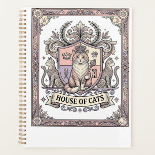 House Of Cats Cat Heraldry Coat of Arms Vintage Planner