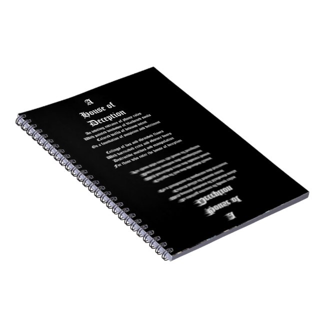 House of Deception Notebook (Right Side)