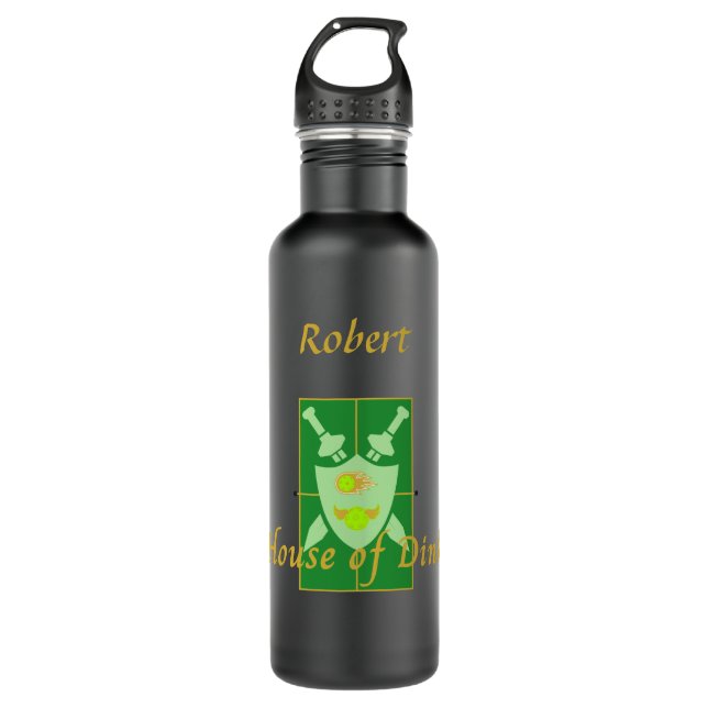 House of Dink Pickleball Crest Personalised  710 Ml Water Bottle (Front)
