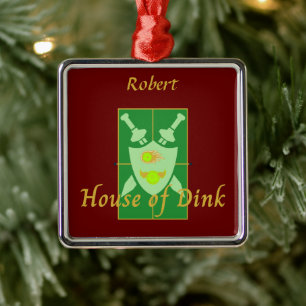 House of Dink Pickleball Crest Personalised Metal Ornament