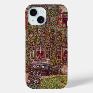 House of Guardaboschi by Gustav Klimt, Vintage Art iPhone 15 Case