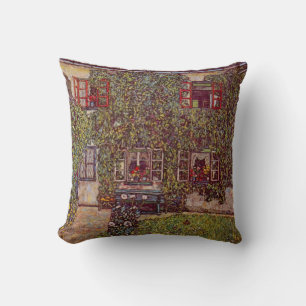 House of Guardaboschi by Gustav Klimt, Vintage Art Cushion