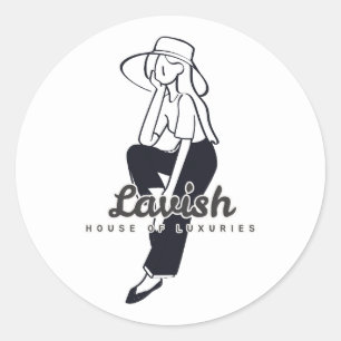House Of Lavish Logo Sticker Elegant Fashion Girl
