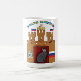 House of Russian Blue cat crest mug - Russia flag