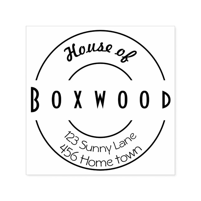 House of Surname with Circles Self-inking Stamp (Design)